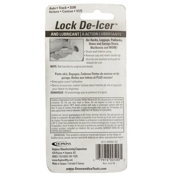 Subzero Lock De-icer Thaws Frozen Locks Cars Auto Trucks Large 0.62 Oz. Aerosol - Picture 8 of 12